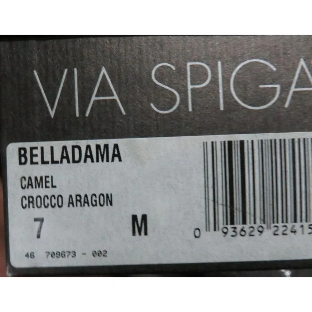 Via Spiga Belladama Crocco Aragon Embossed Italian Leather Pointed Toe Heels 7